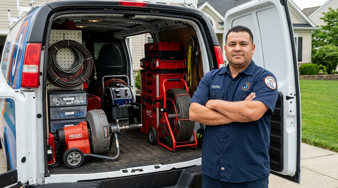 Professional drain cleaning equipment and Johns Plumbing LLC plumber in Limestone
